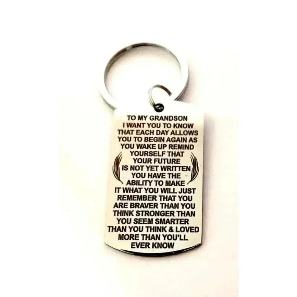 To my Grandson Love You More Than You Ever Know Keychain